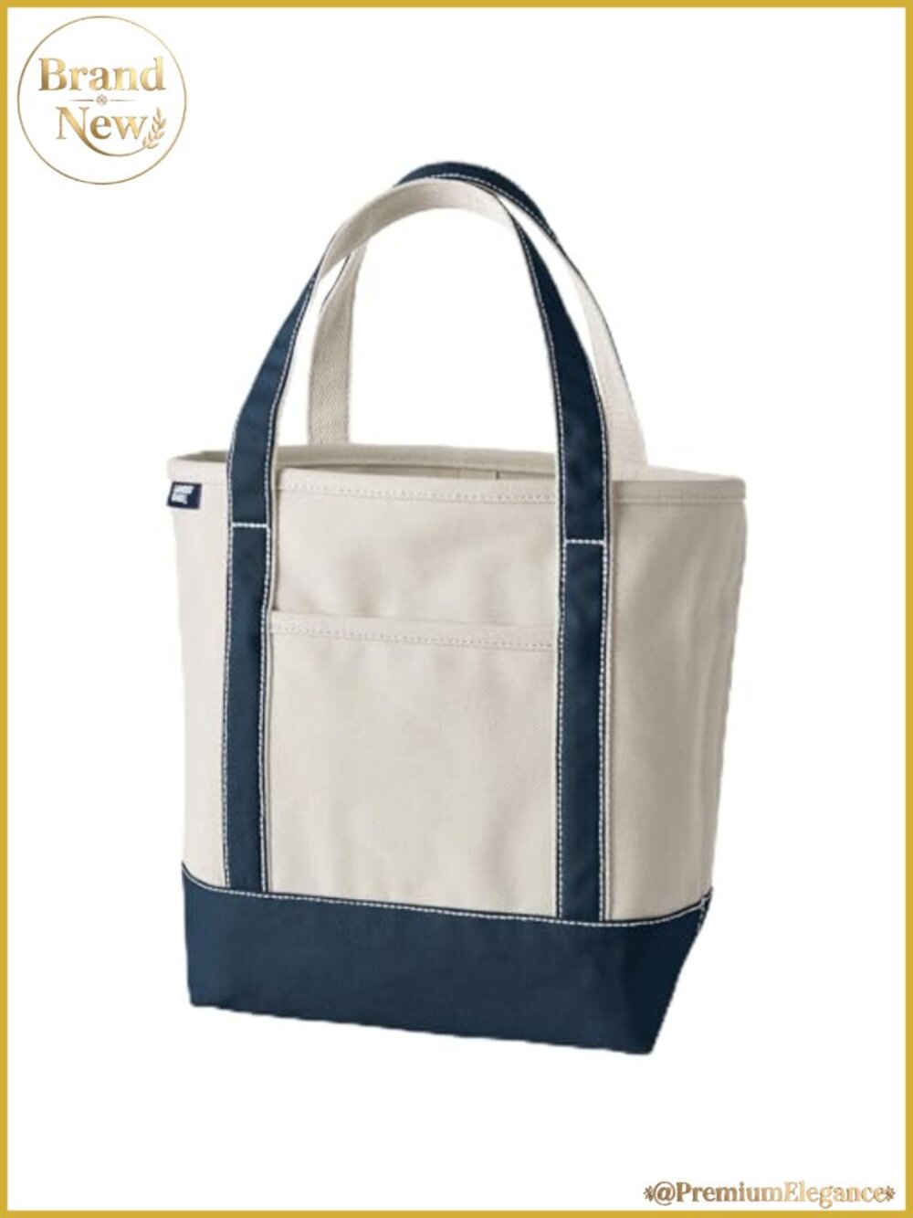 Open Canvas Tote with Water-Resistant Base Shoulder Bag
